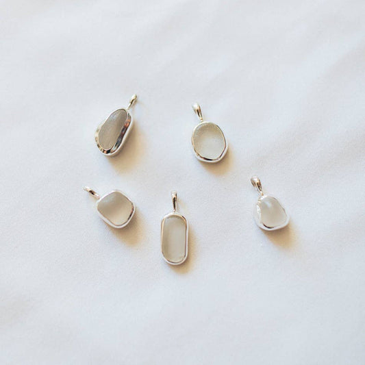 The Salty Gem - White Sea Glass Necklace (Handmade)