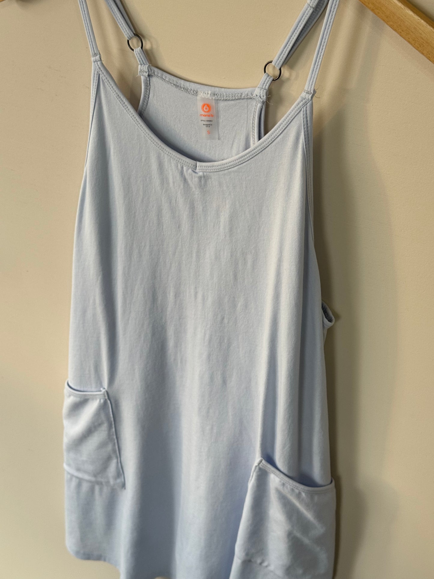 Mono B - Light Blue Cloud Soft Activewear Dress w/ Shorts & Pockets