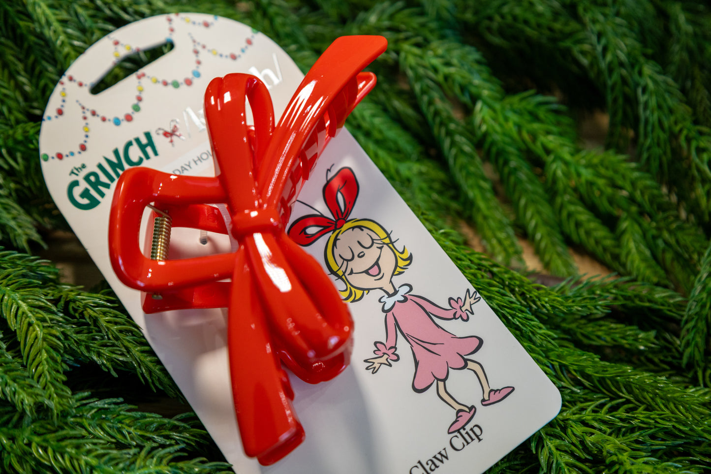 KITSCH - The Grinch x Kitsch Red Bow Claw Clip