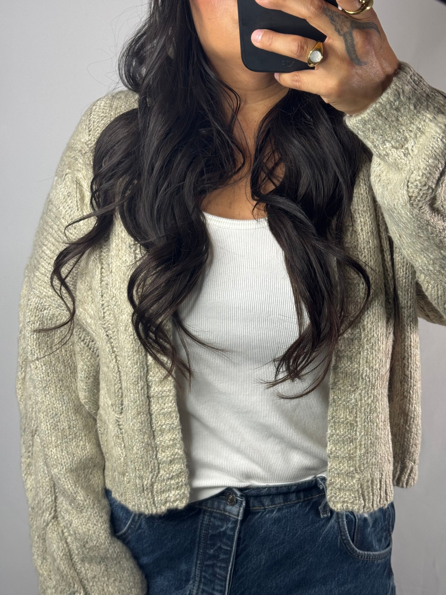 In My Feels open cable knit cardigan