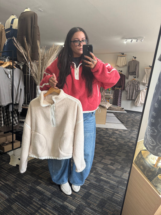 Soft Sherpa Quarter Zip Pullover sweater
