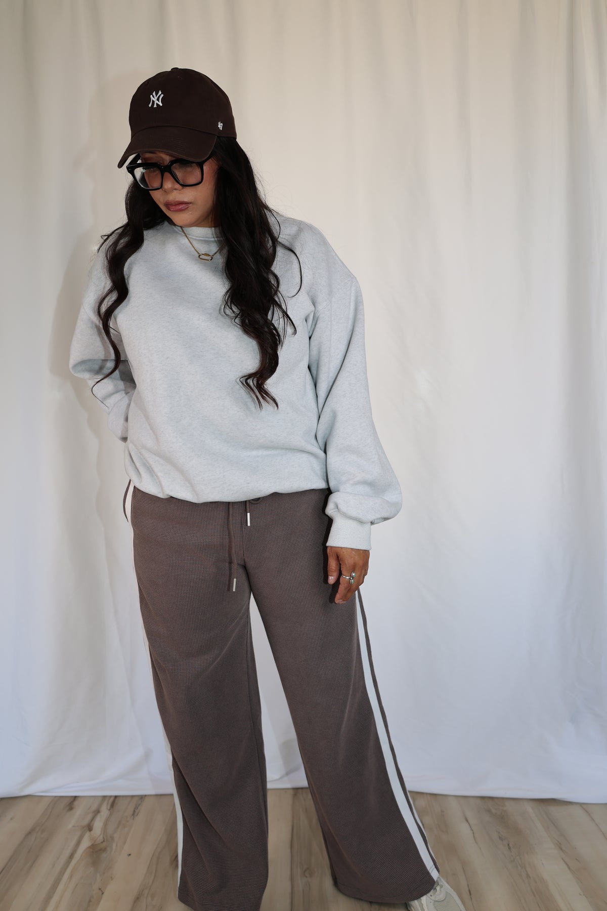 Almost Payday mid rise thermal stripe pants