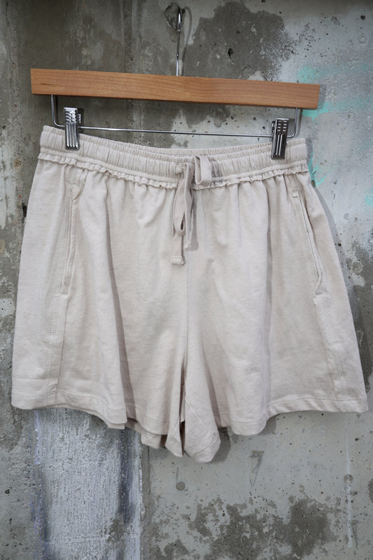 Rae Mode - Beige Cotton Drawstring Shorts