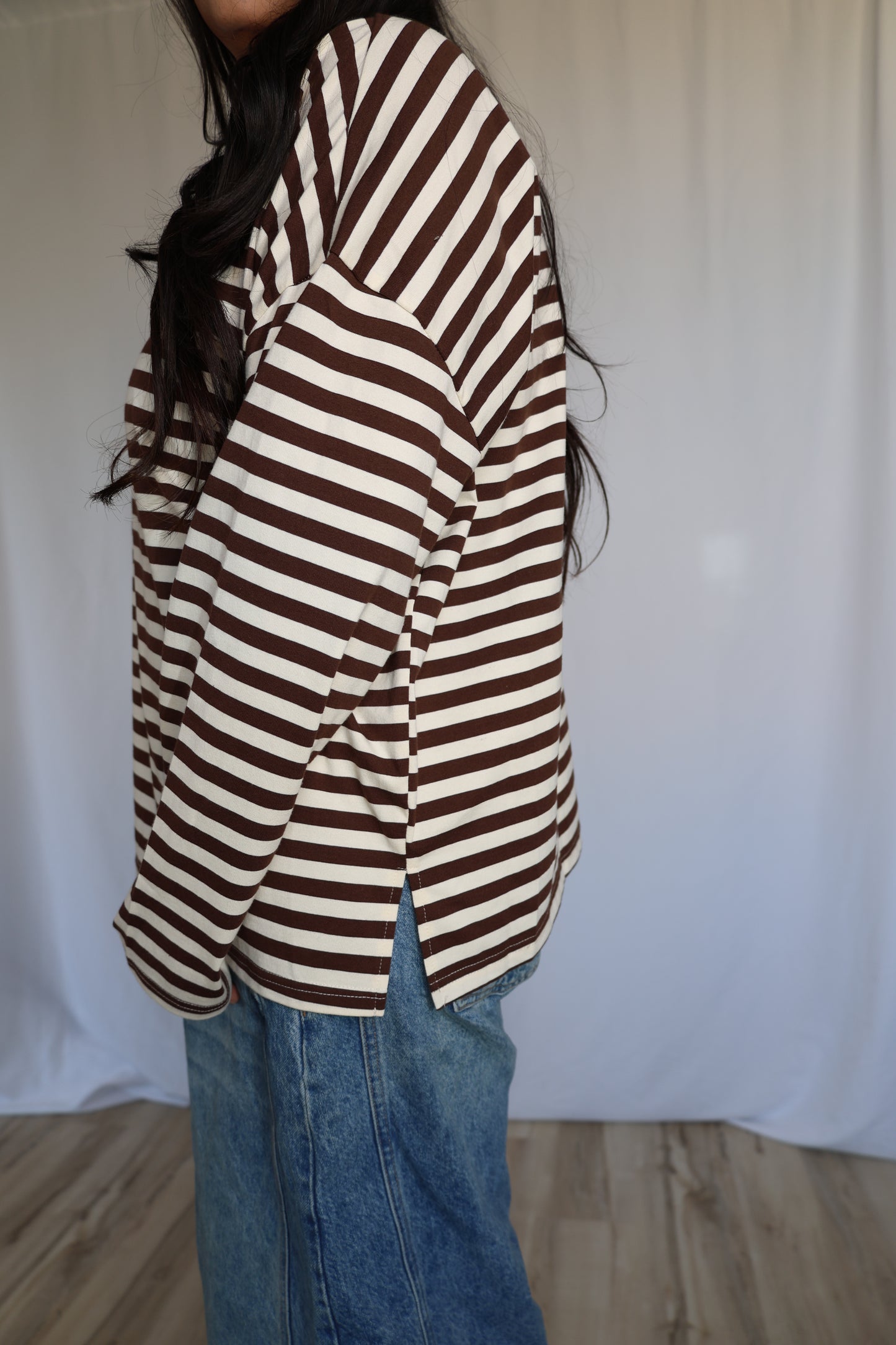 Spend The Night long sleeve stripe shirt