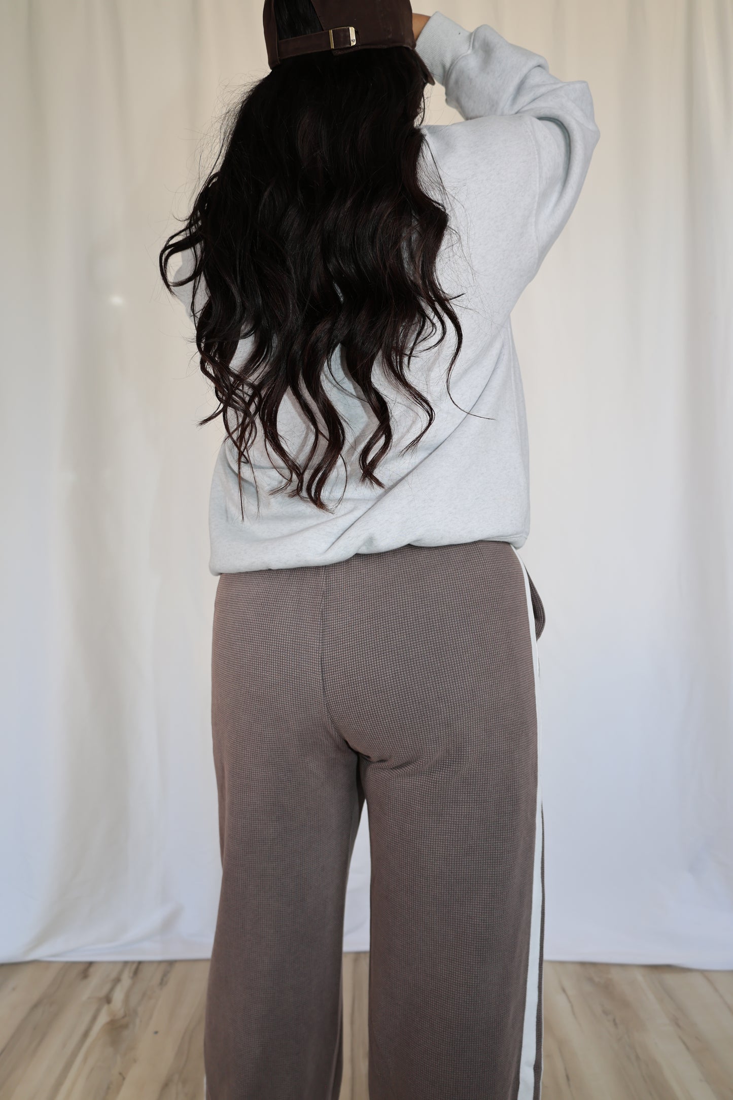 Almost Payday mid rise thermal stripe pants