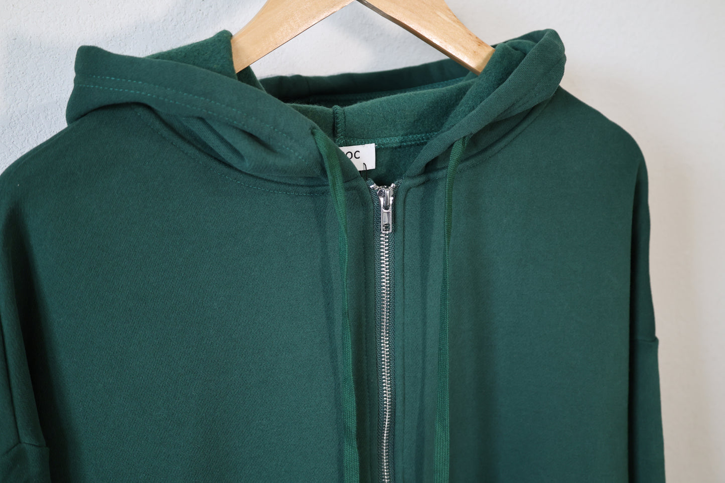 TICTOC - UNIVERSITY Plush Fleece Loose Fit Zip Up Hoodie With Pockets