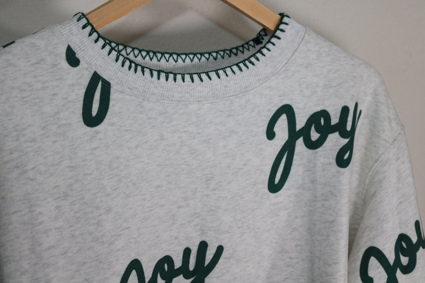 Peach Love- Joy Heather Gray Crew neck