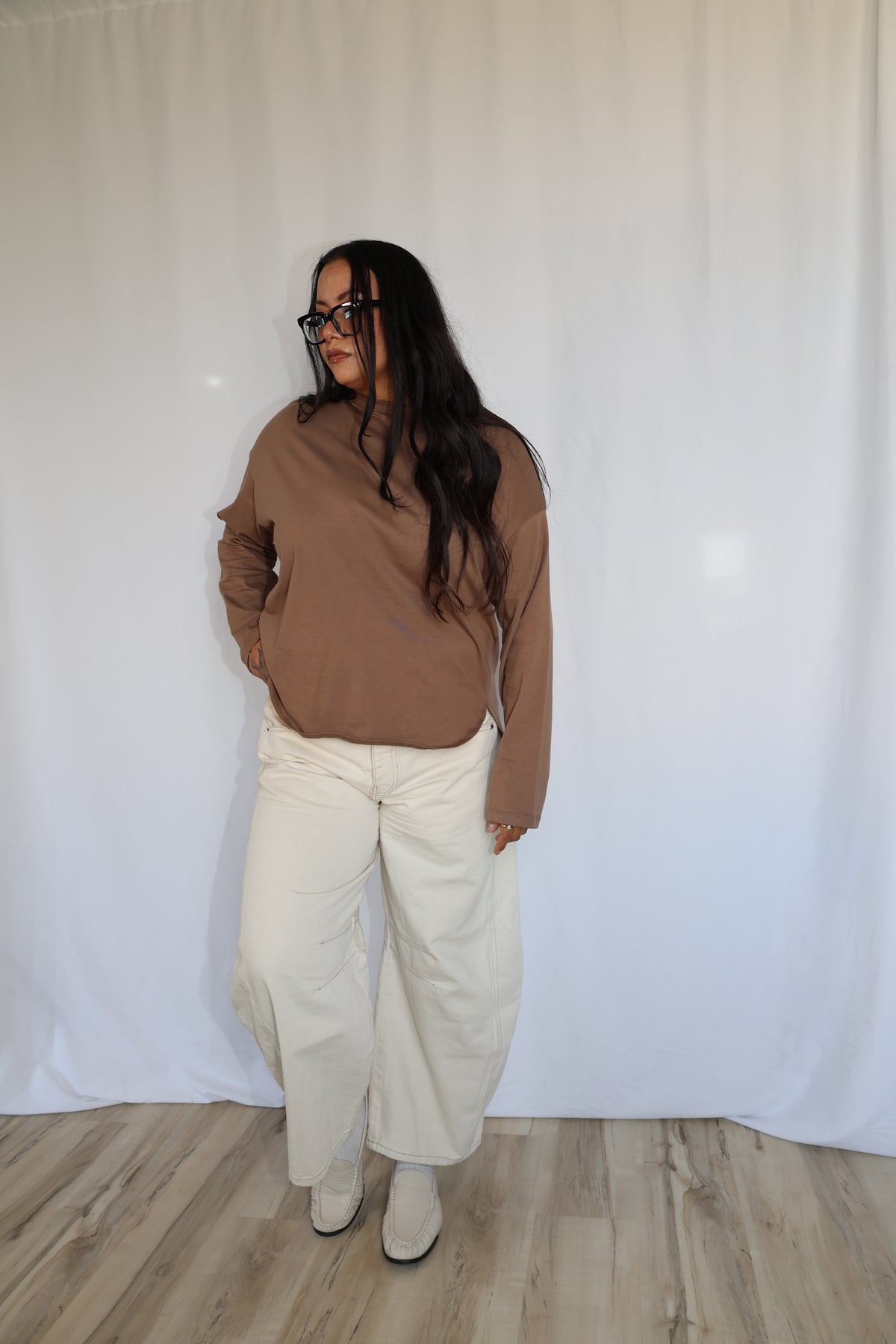 That's Facts oversized boxy long sleeve tee