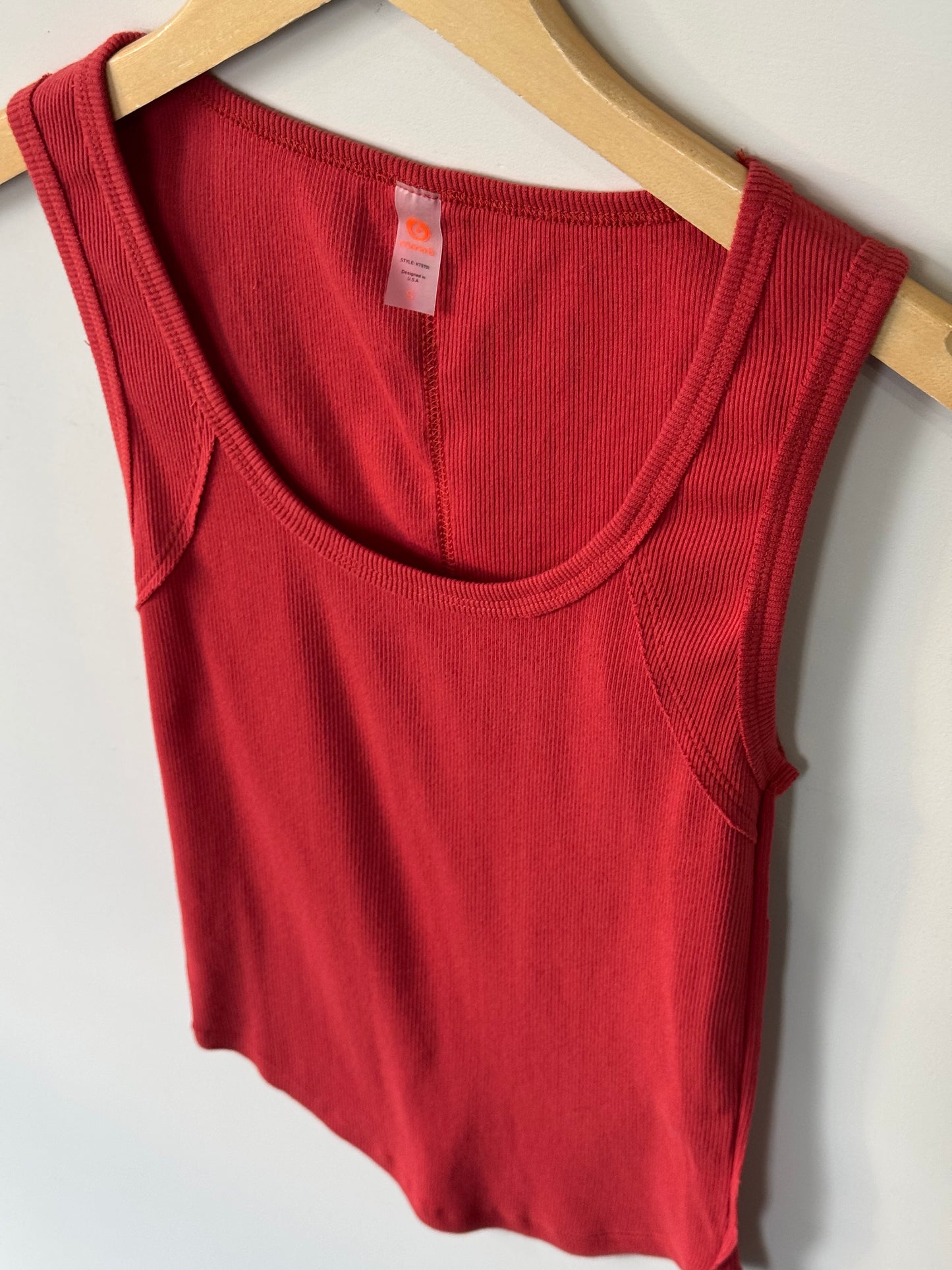 Mono B - Red Ribbed Muscle Tank