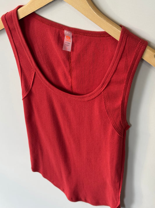 Mono B - Red Ribbed Muscle Tank