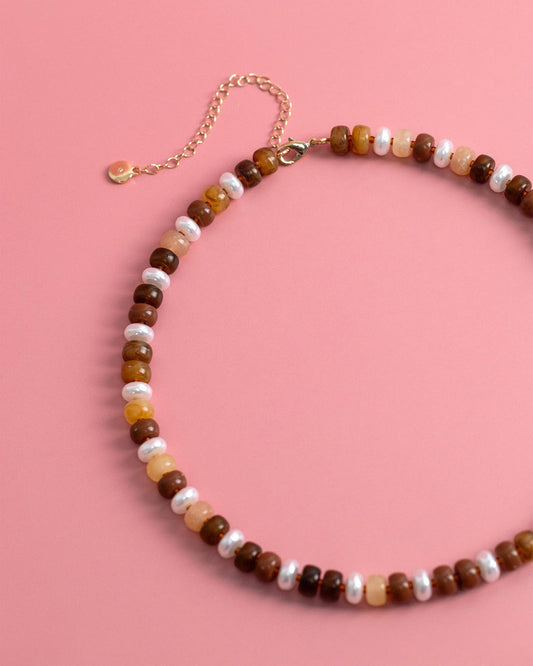 Sessori - Spice Drop Bead Pearl Necklace