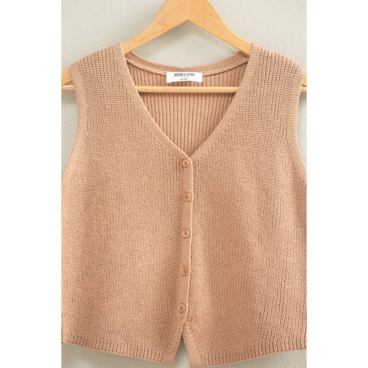 HYFVE - V-Neck Sleeveless Buttoned Sweater Vest