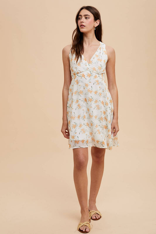 In Loom - FLORAL V NECK SLEEVELESS MINI