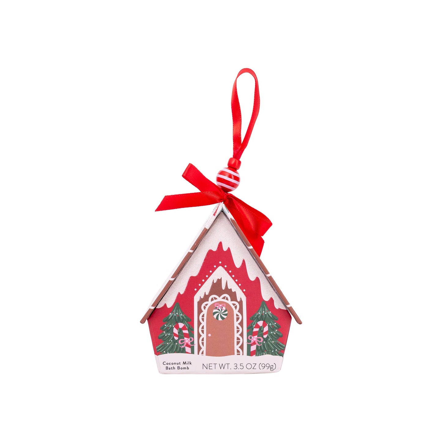 Cait + Co - Bath Bomb Christmas Ornament House - Red