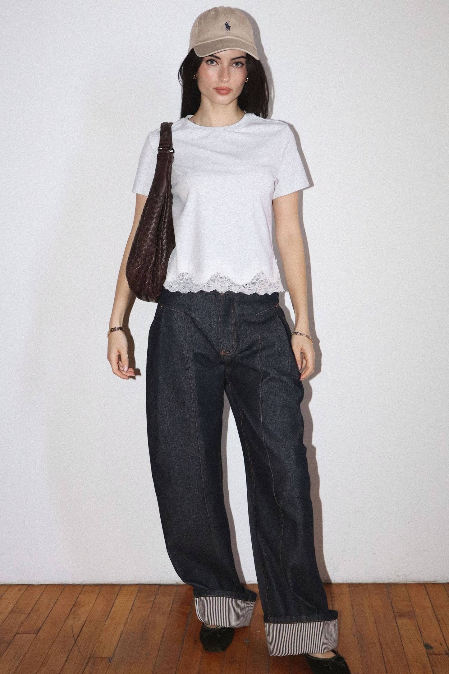 Bailey Rose - Lace Trim Short Sleeve Tee