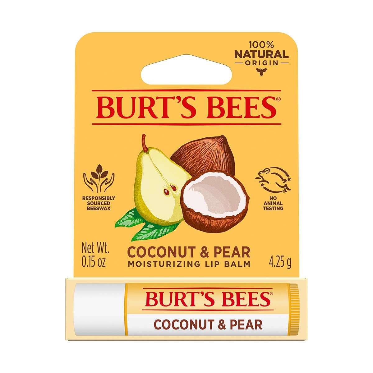 Burt's Bees - Coconut & Pear Lip Balm With Beeswax, Blister Box
