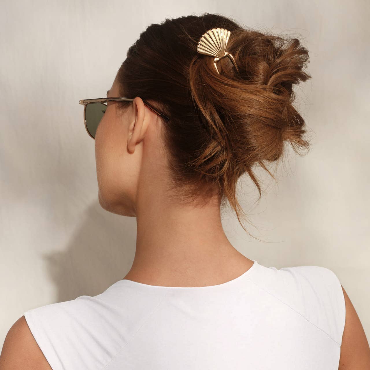 KITSCH - Metal Clam Shell French Hair Pin - Gold