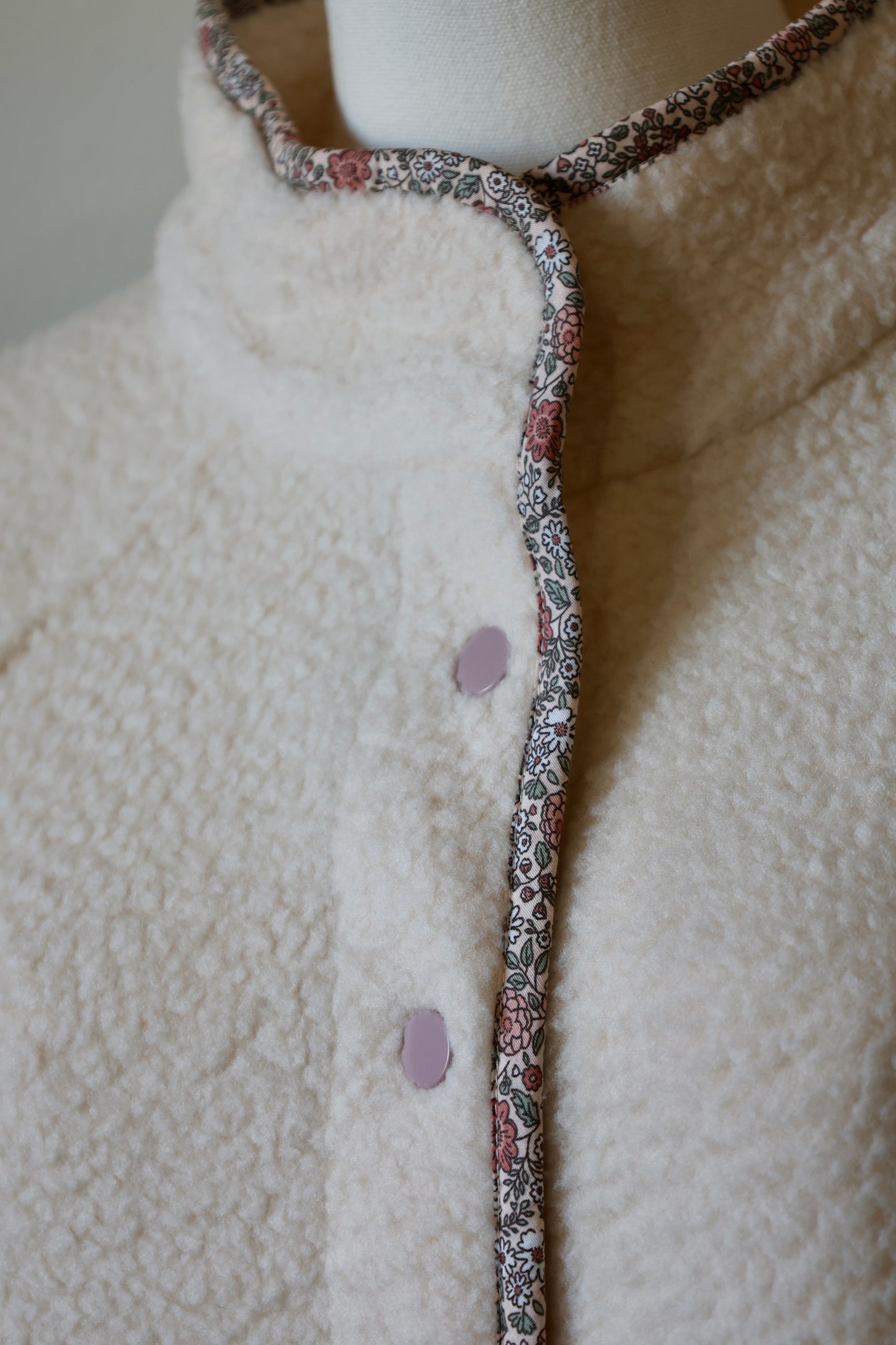 Buttermelon ivory/multi soft snap button lightweight jacket