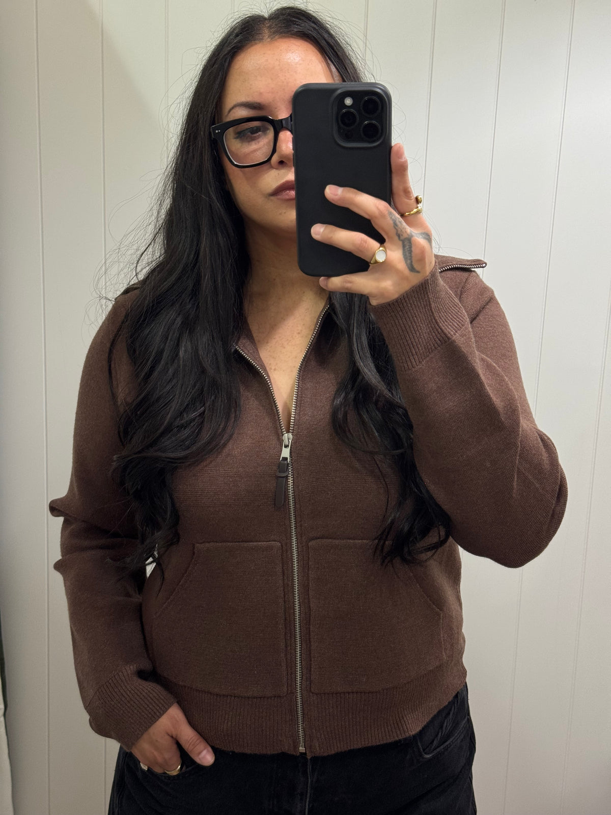 Follow The Leader zip up cardigan sweater