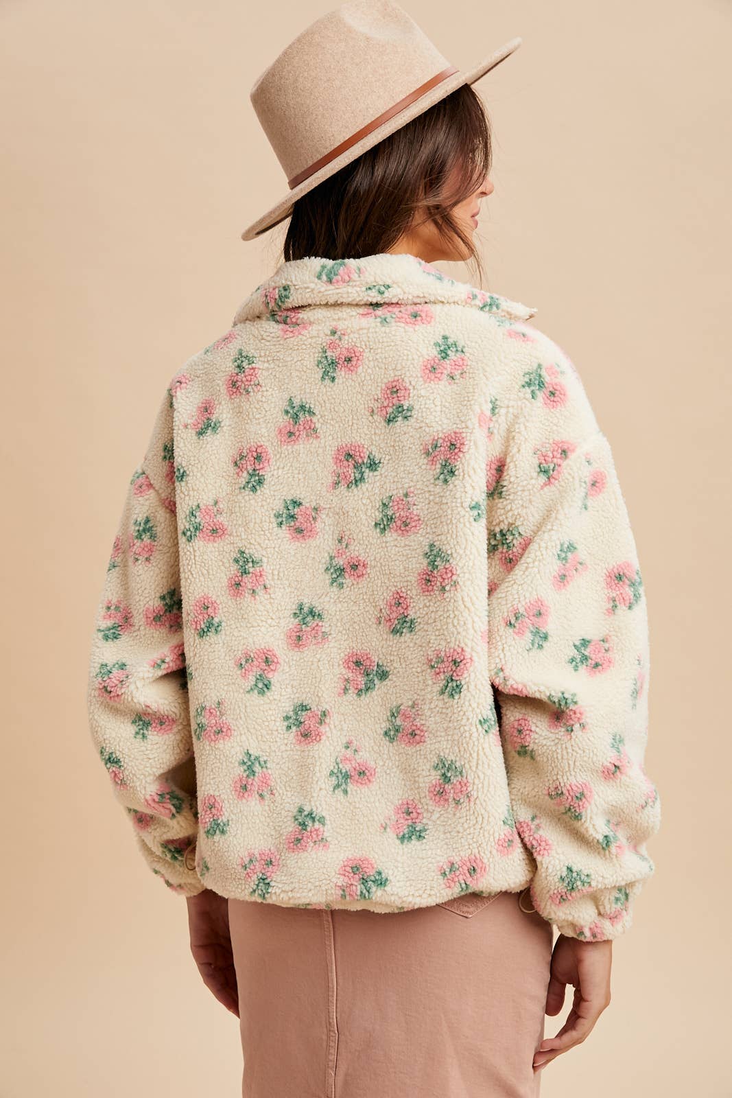 In Loom - FLORAL SHERPA ZIP UP JACKET