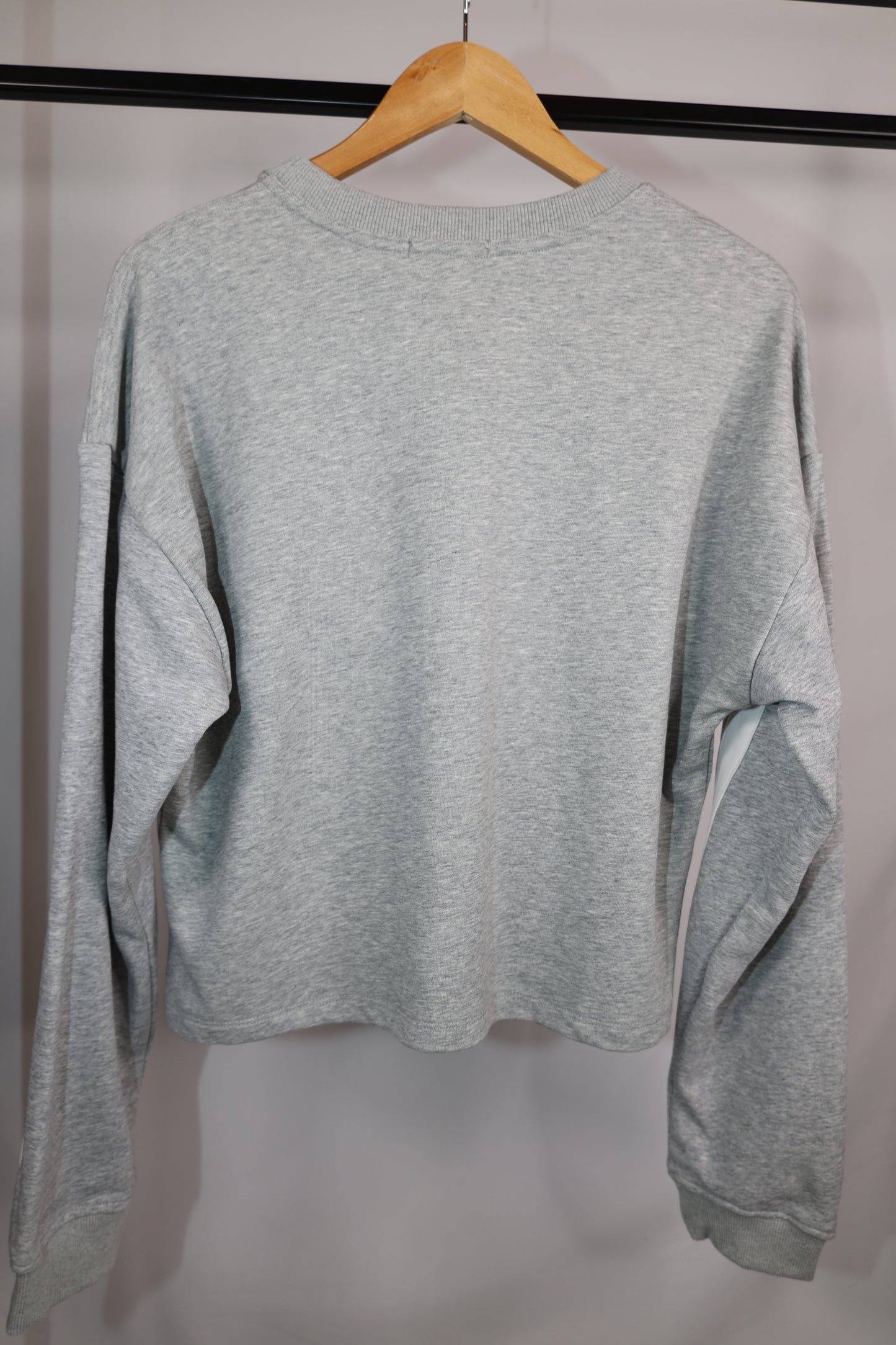 Wishlist - Grey/White Stripe Cropped Crewneck