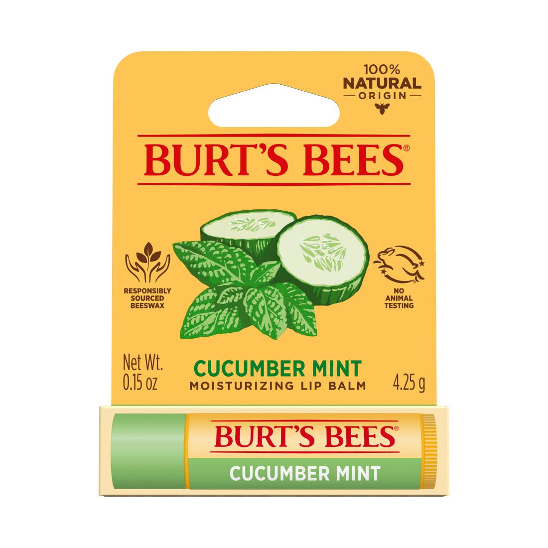 Burt's Bees - Cucumber Mint Moisturizing Lip Balm With Beeswax, Blister Box