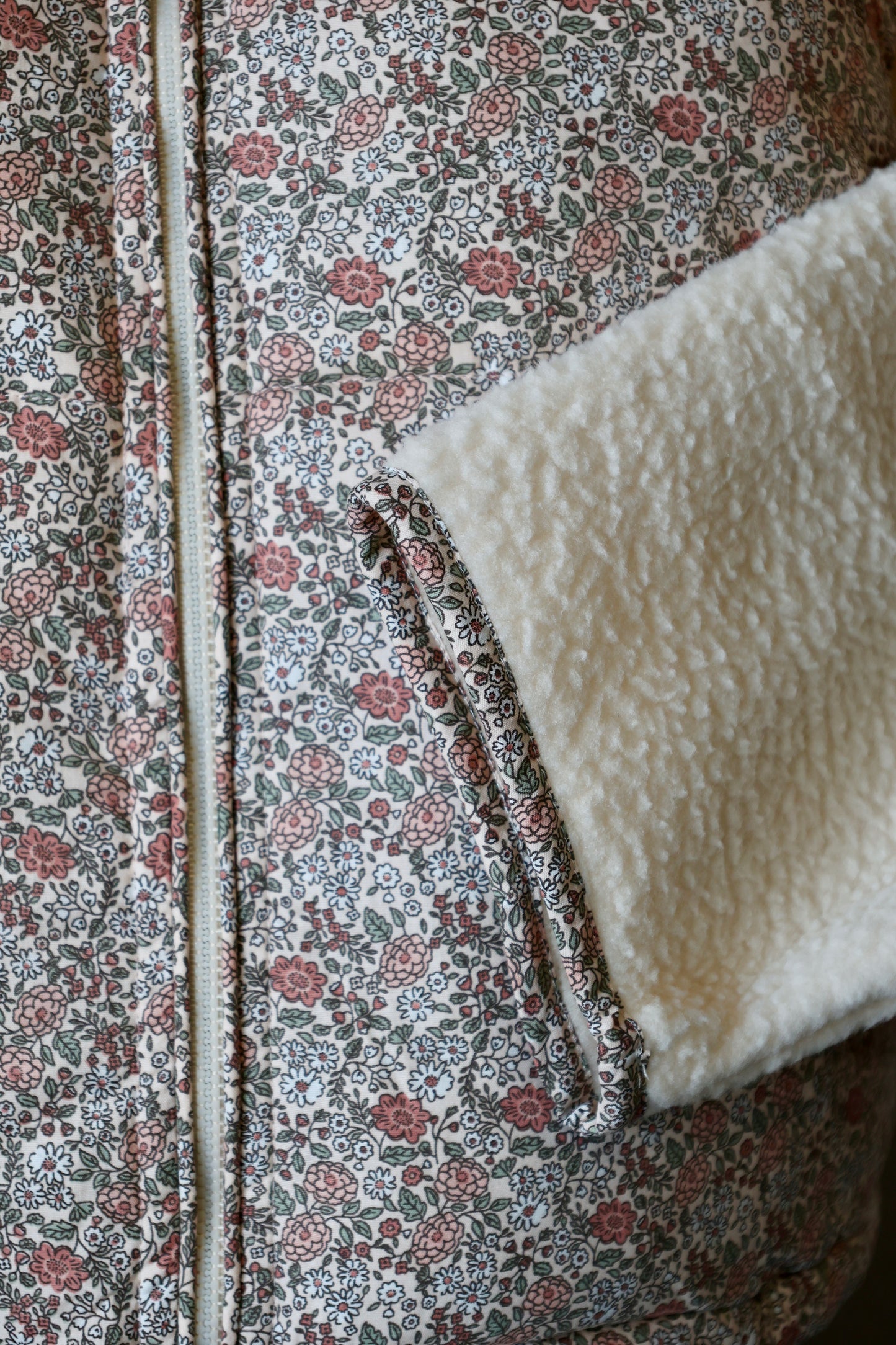 Buttermelon ivory/multi soft snap button lightweight jacket