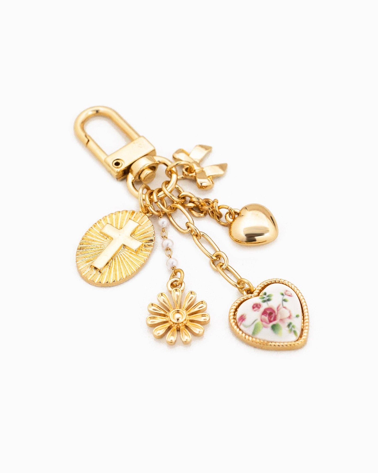 Sessori - Multi Line Ceramic Heart Bag Charm