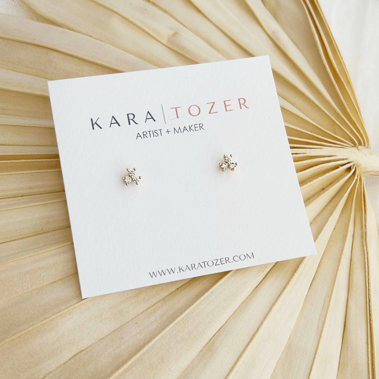 KARA | TOZER - Dainty CZ Trinity Studs