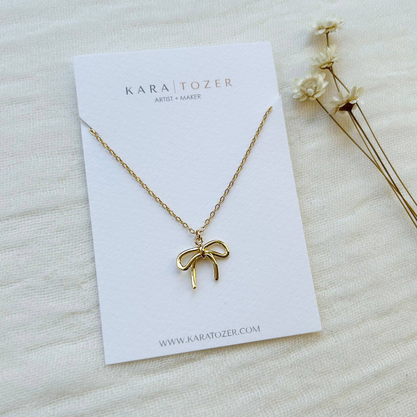 KARA | TOZER - Gold Bow Charm Necklace