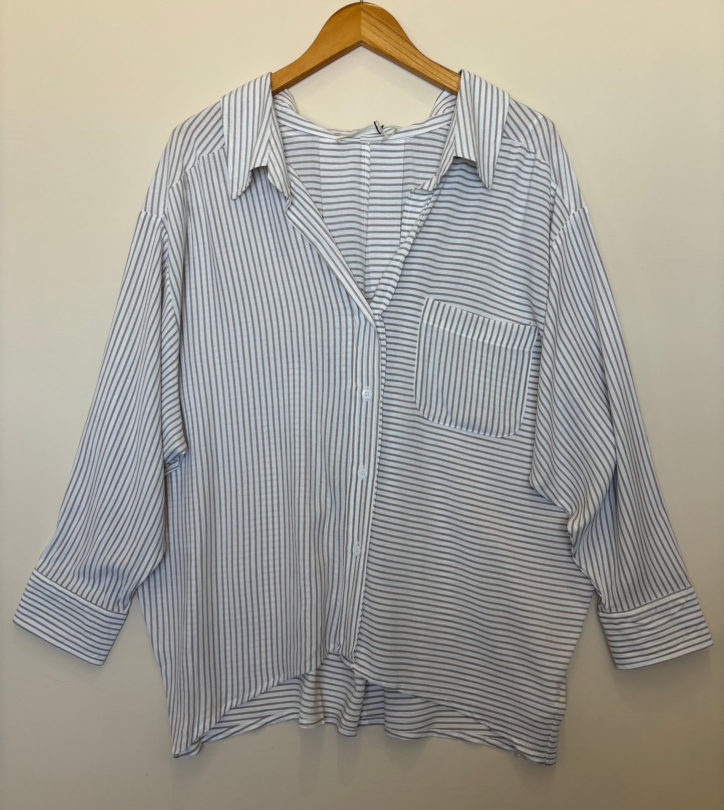 Mustard Seed - Striped Relaxed-fit Button-Up Shirt