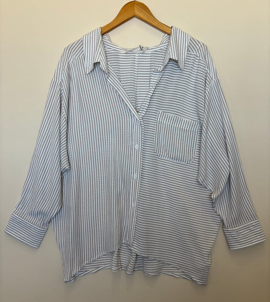 Mustard Seed - Striped Relaxed-fit Button-Up Shirt