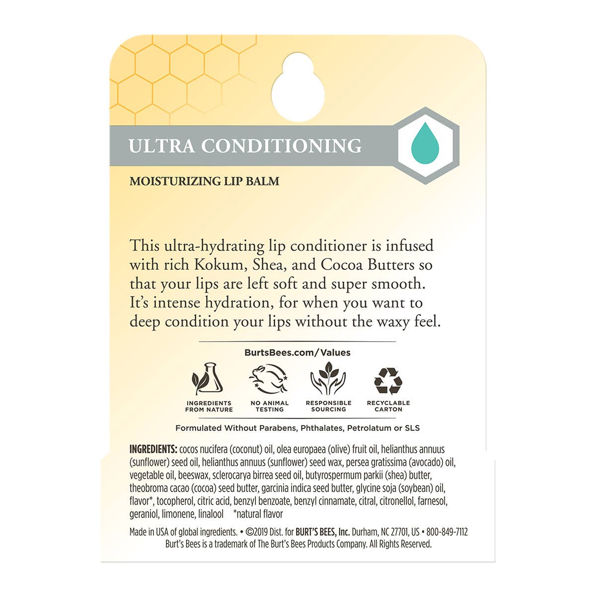Burt's Bees - Ultra Conditioning Lip Balm With Beeswax + Coconut Oil