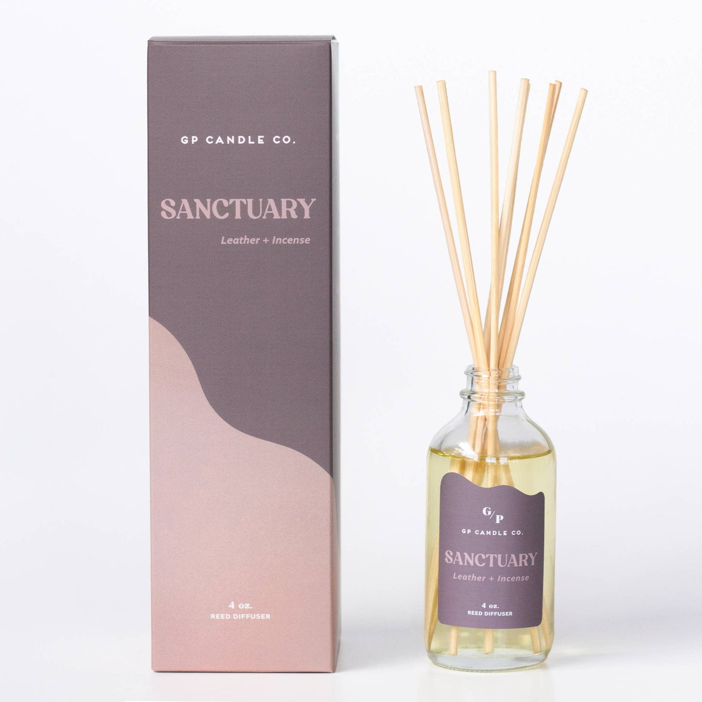 GP Candle Co. - Sanctuary 4 oz. Hue Reed Diffuser (Leather + Incense)