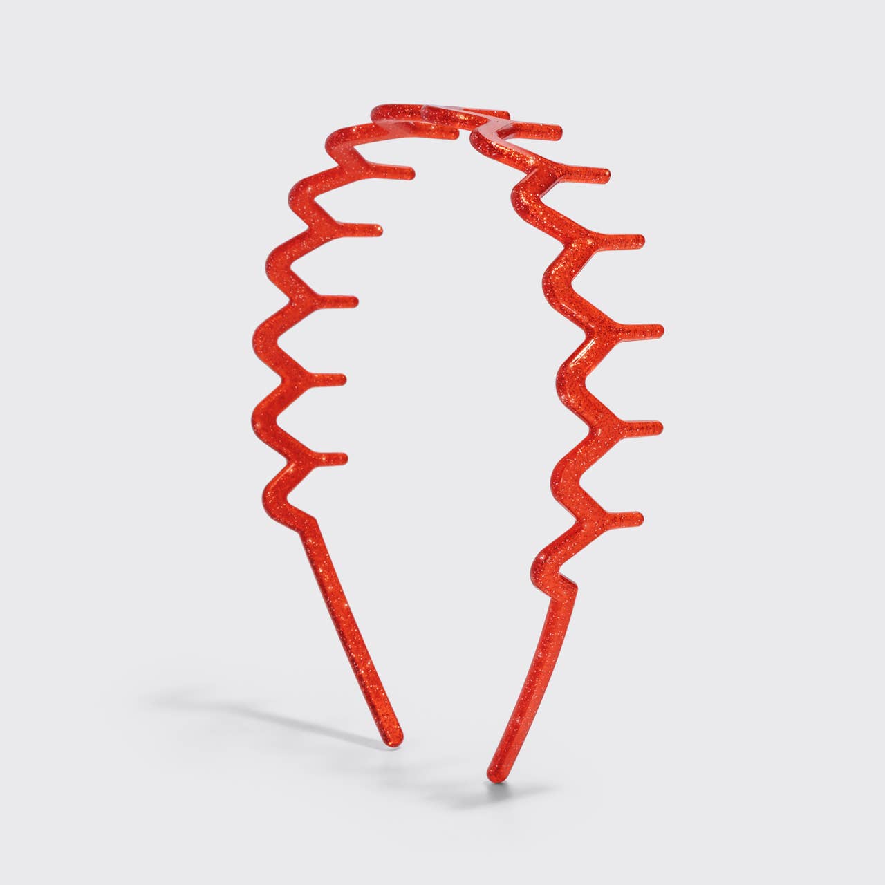 KITSCH - Recycled Plastic Zigzag Headbands 2pc Set - Gold & Red