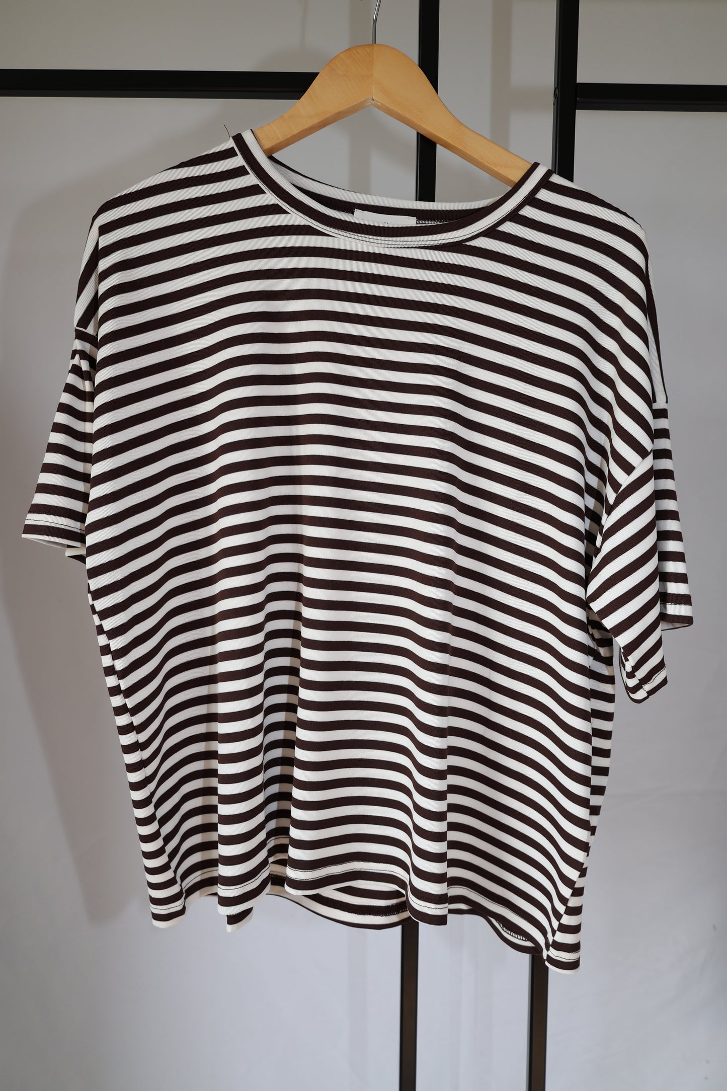 Le Lis - Brown/White Stripe Oversized Tee