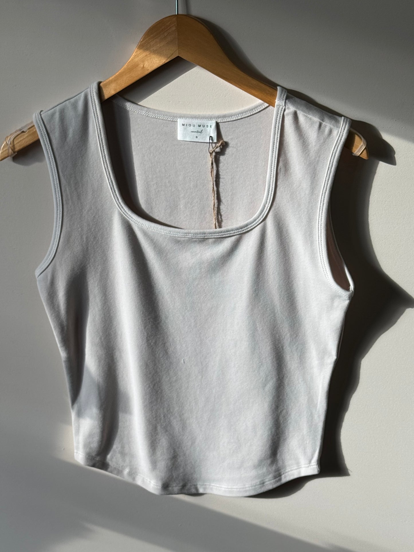 Miou Muse - Soft Square-neck Basic Tank