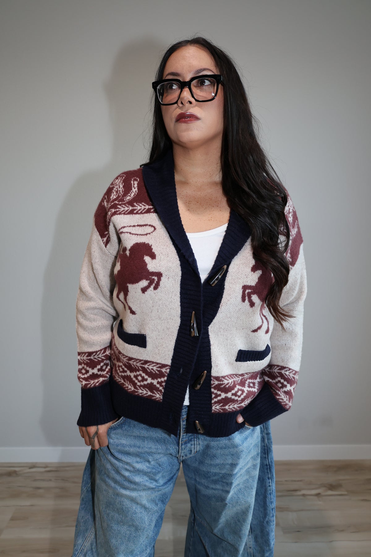 Further West toggle button cardigan