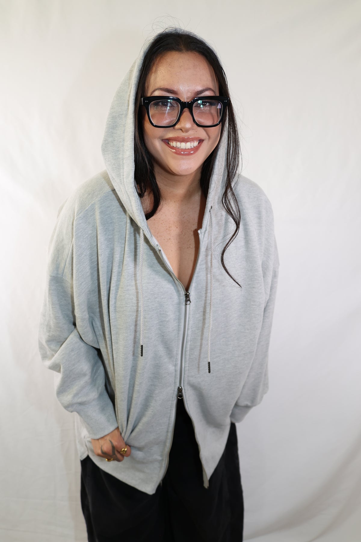 Let's Wander oversized zip up hoodie