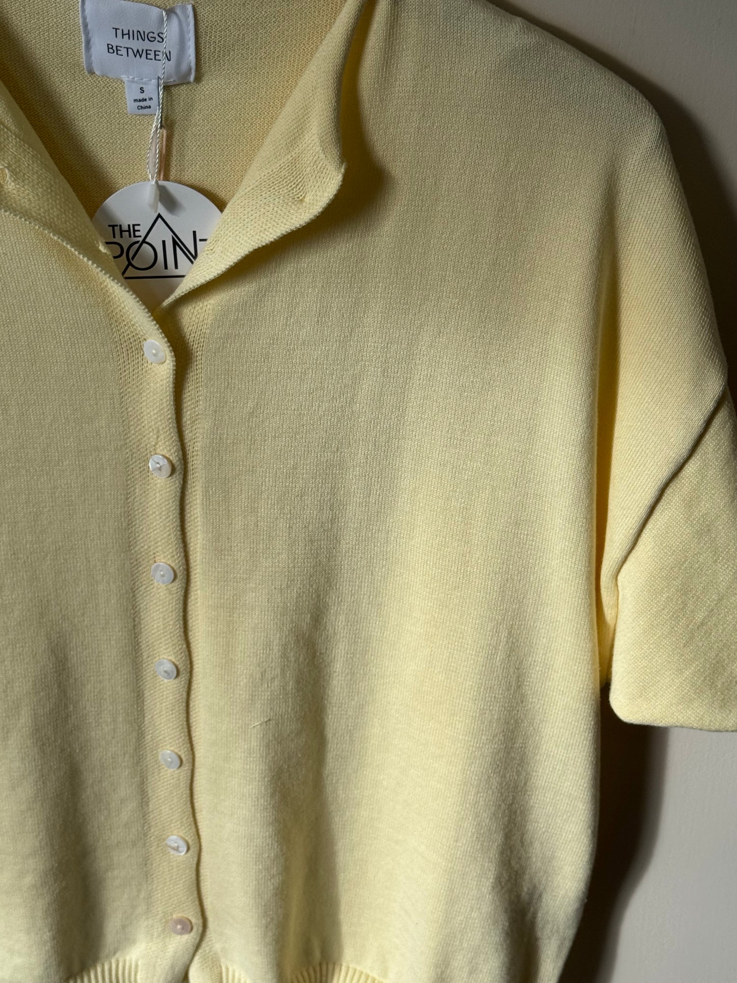 Things Between - Yellow Short Sleeve Button-up Cardigan