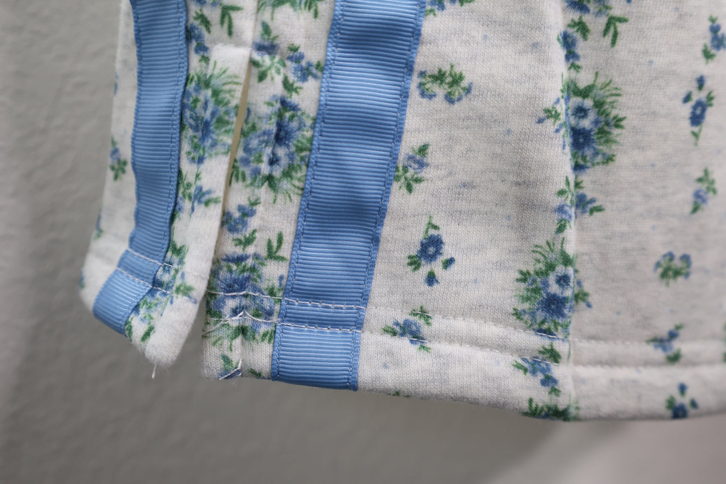 Peach Love- Floral Satin Stripe Sweat Pant