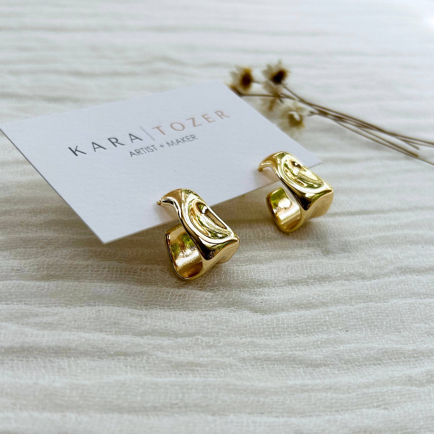 KARA | TOZER - Chunky Teardrop Statement Half Hoops