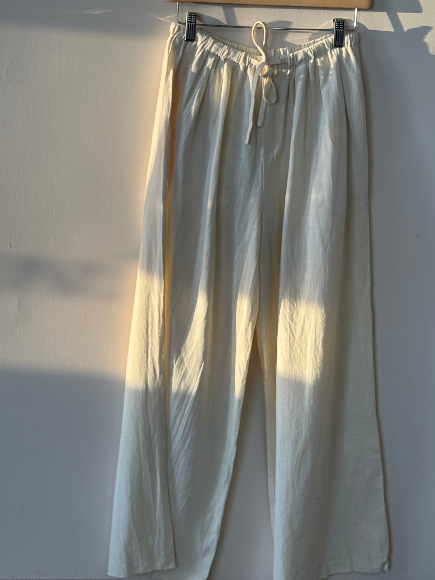 Mustard Seed - Cream Wide-leg Linen Pants