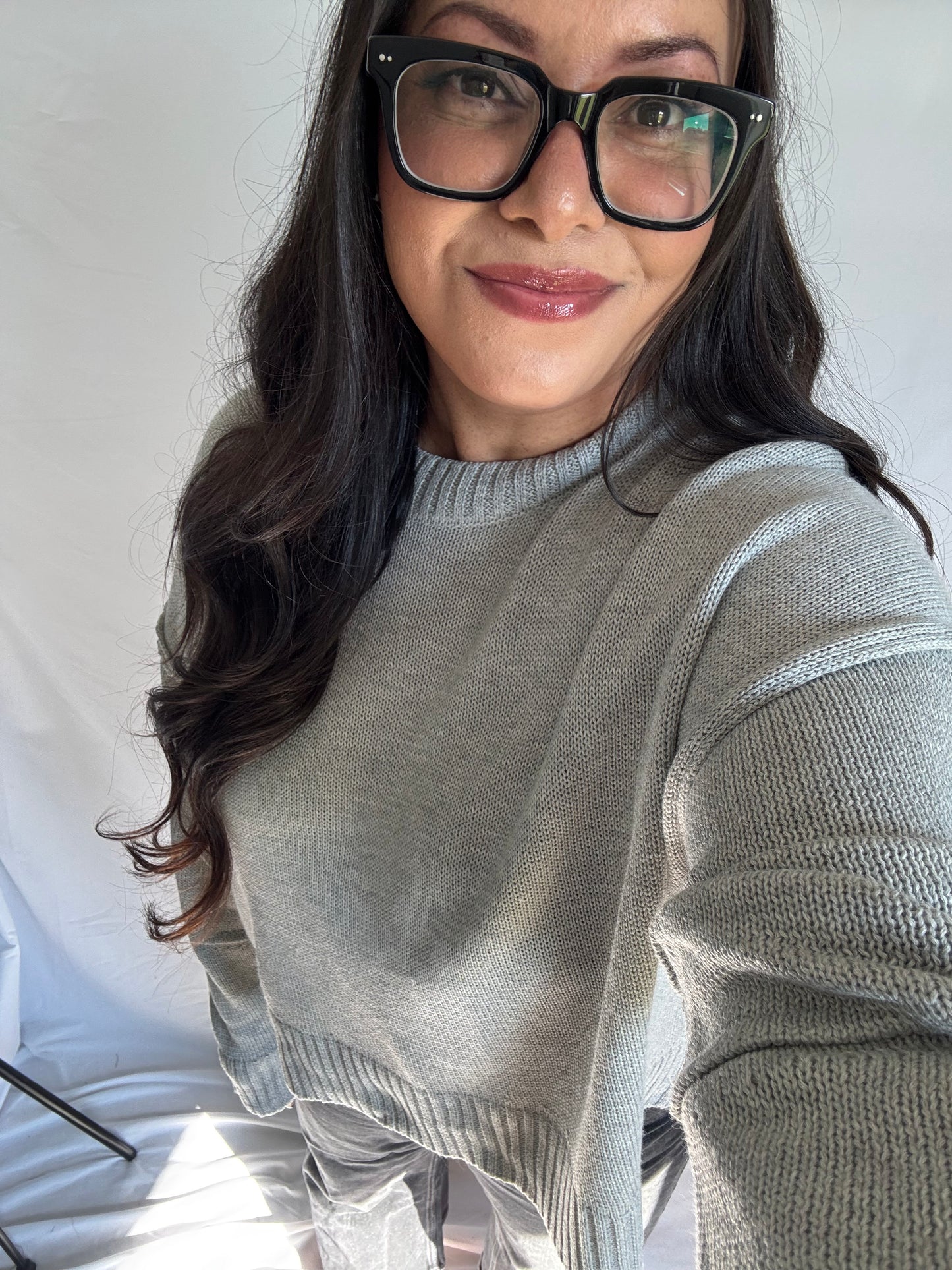 Gimme All Your Lovin oversized cozy round neck sweater