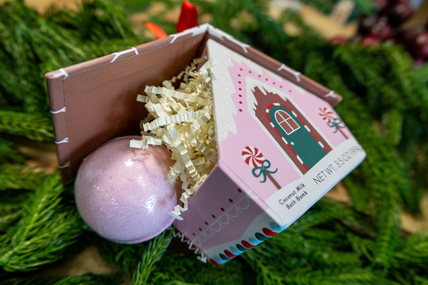 Cait + Co - Bath Bomb Christmas Ornament House - Pink