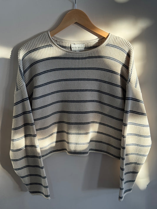 Miou Muse - Striped Pattern Knit Sweater