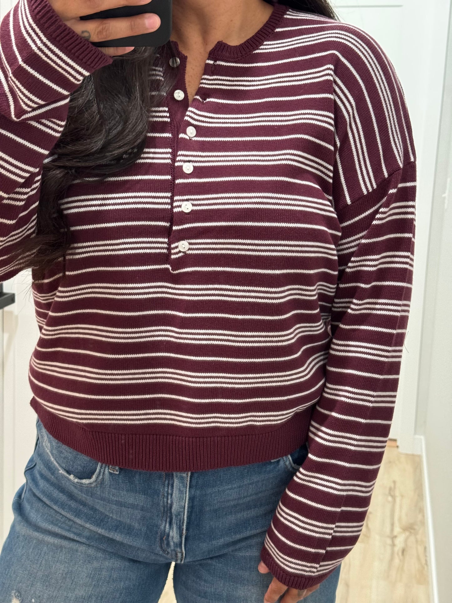 Hyfve - Striped Henley Sweater