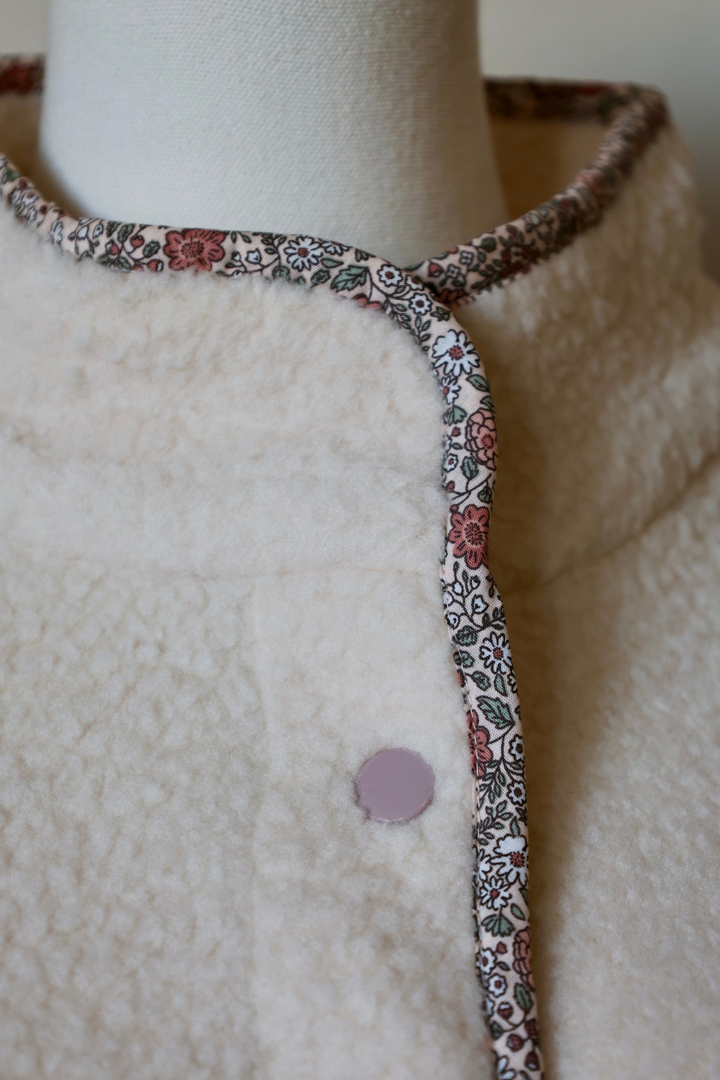 Buttermelon ivory/multi soft snap button lightweight jacket