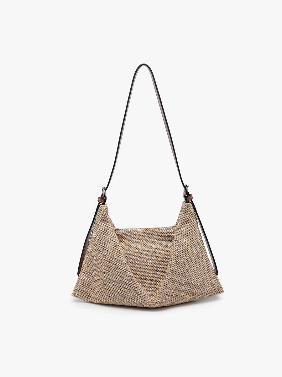 Jen & Co. - Samantha Soft Straw Woven Shoulder Bag w/ Snap Closure