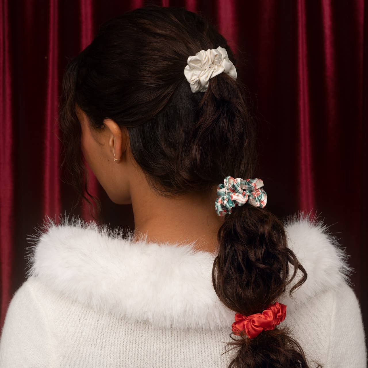 KITSCH - Holiday Ruched Satin Scrunchies 7pc Set